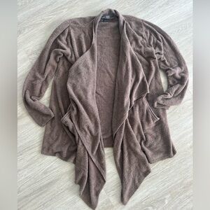 Barefoot Dreams cozy chic lite Cardigan Women's L/XL brown waterfall lounge